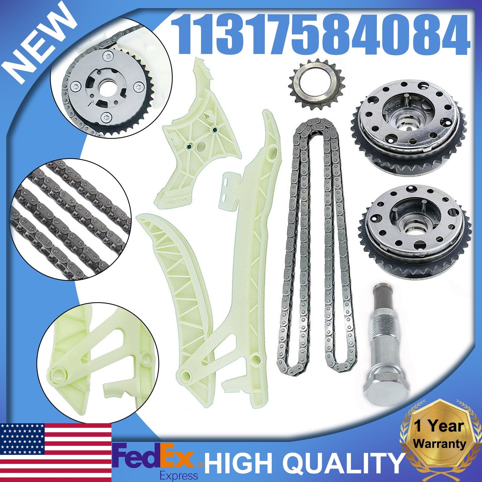 Timing chain guide kit for 228i, 320i, 328i, 428, 528, X3, X4, X5, Z4 #11318648732- n