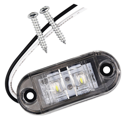 2 LED 12V / 24V Vehicles Truck Lorry Side Marker Turn Lamp Lights-White Q
