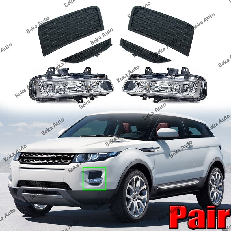 for Land Rover for Range Rover Evoque 2011-2015 LED Fog Light+Fog Lamp Cover LHRH