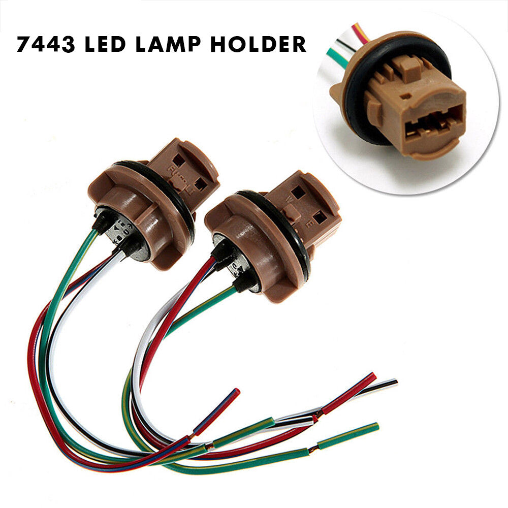 2PCS Turn Signal Light Female Socket Holder Wire Harness Pigtail Connector Q