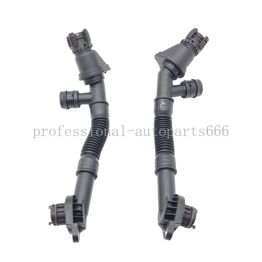 1Pair Left+Right Crankcase Vent Hoses for BMW 08-14 550i 650i 750i X5 X6