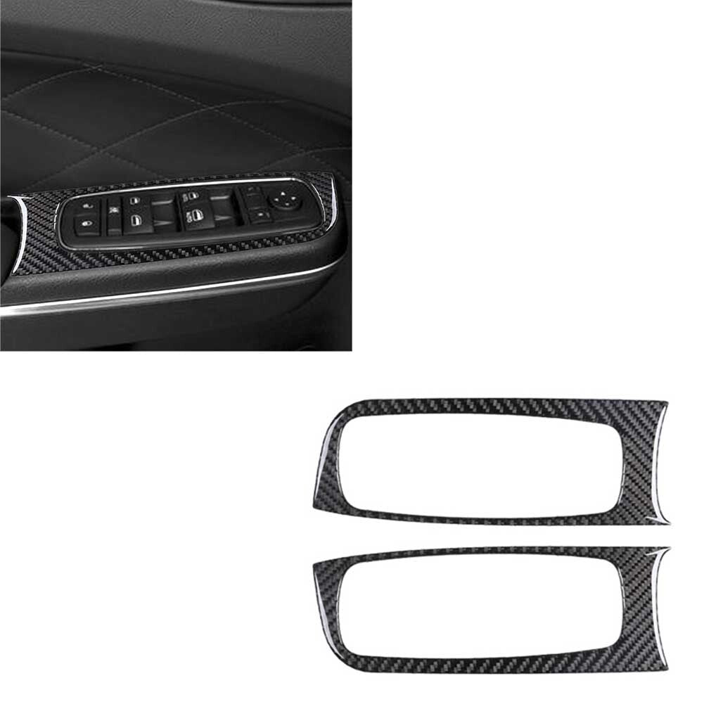 Carbon Fiber Front Window Control Frame Cover Trim for Chrysler 300 2015-22