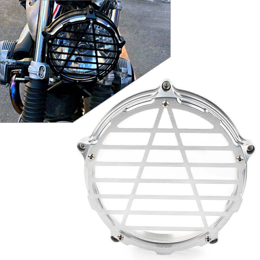 for BMW R Nine T 2014-2019 Silver Headlight Guard Bezel Trim Ring Grille Cover
