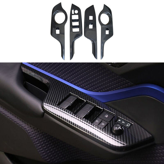 2Carbon Fiber Side Rear View Door Mirror Cover Trim for Mazda 3 Axela 2019-2023 v