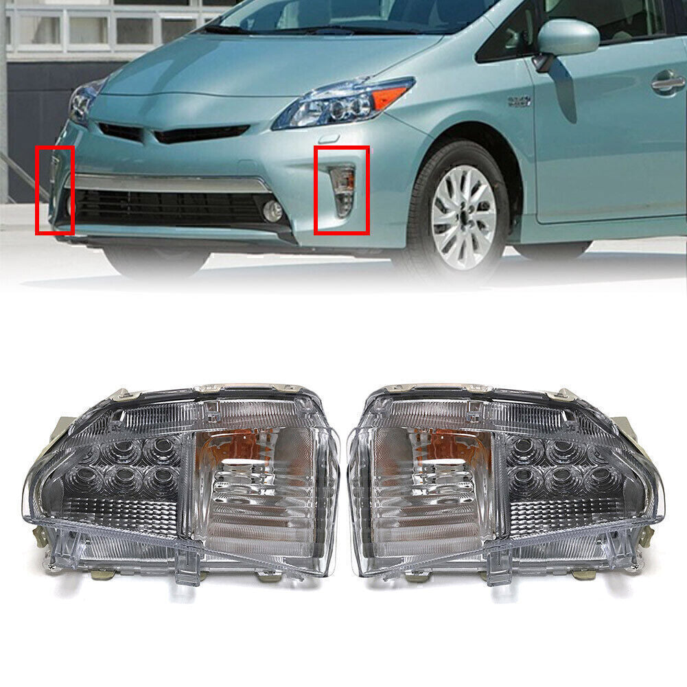 Pair LED Front Fog Lamp Indicator Fit for Toyota Prius 2012 2013 2014 2015 ABS