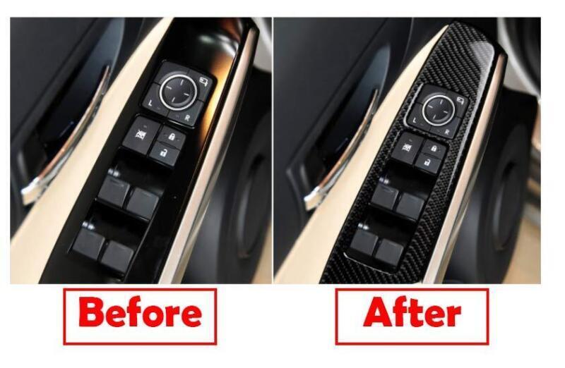 Real Carbon Fiber Window Switch Button Garnish Trim for Lexus IS 2013-22 300 350