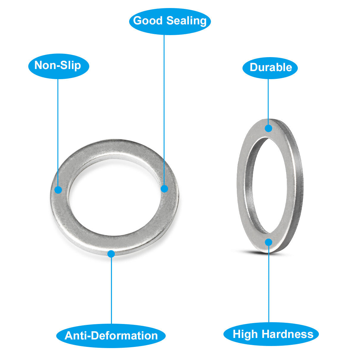 50-piece pack of M14 aluminum drain plug crusher washers 9956-41-400 suitable for MAZDA Q