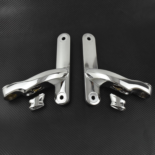 Chrome Auxiliary Lighting Brackets Fit for Harley Touring Softail Dyna 1997-2016
