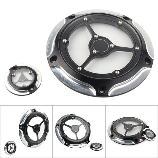 Black Clarity Derby Cover Timing Cover Fit for Harley FLH/T 2016-up FLHTCUL Aluminum Q