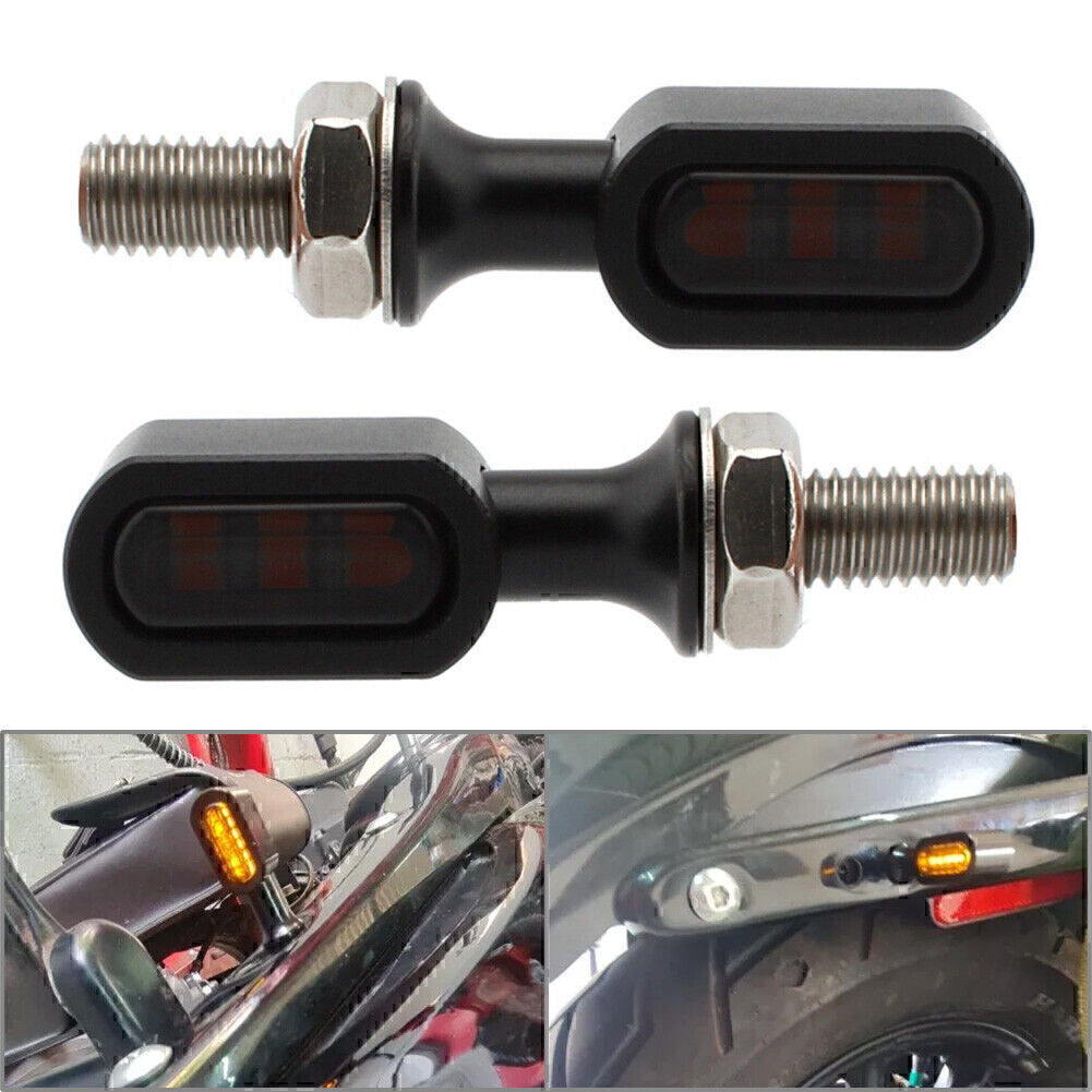 for Mini LED Rear Turn Signal Run Indicator Light Lamp for Harley Black Smoke Lens