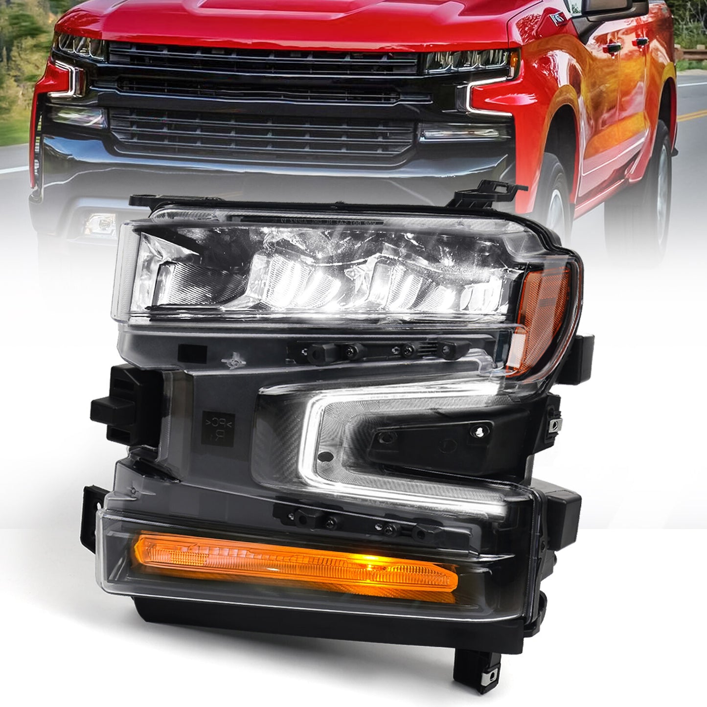 For 2019-2021 for Chevy Silverado 1500 w/ Halogen Signal LED Headlight Driver Left v