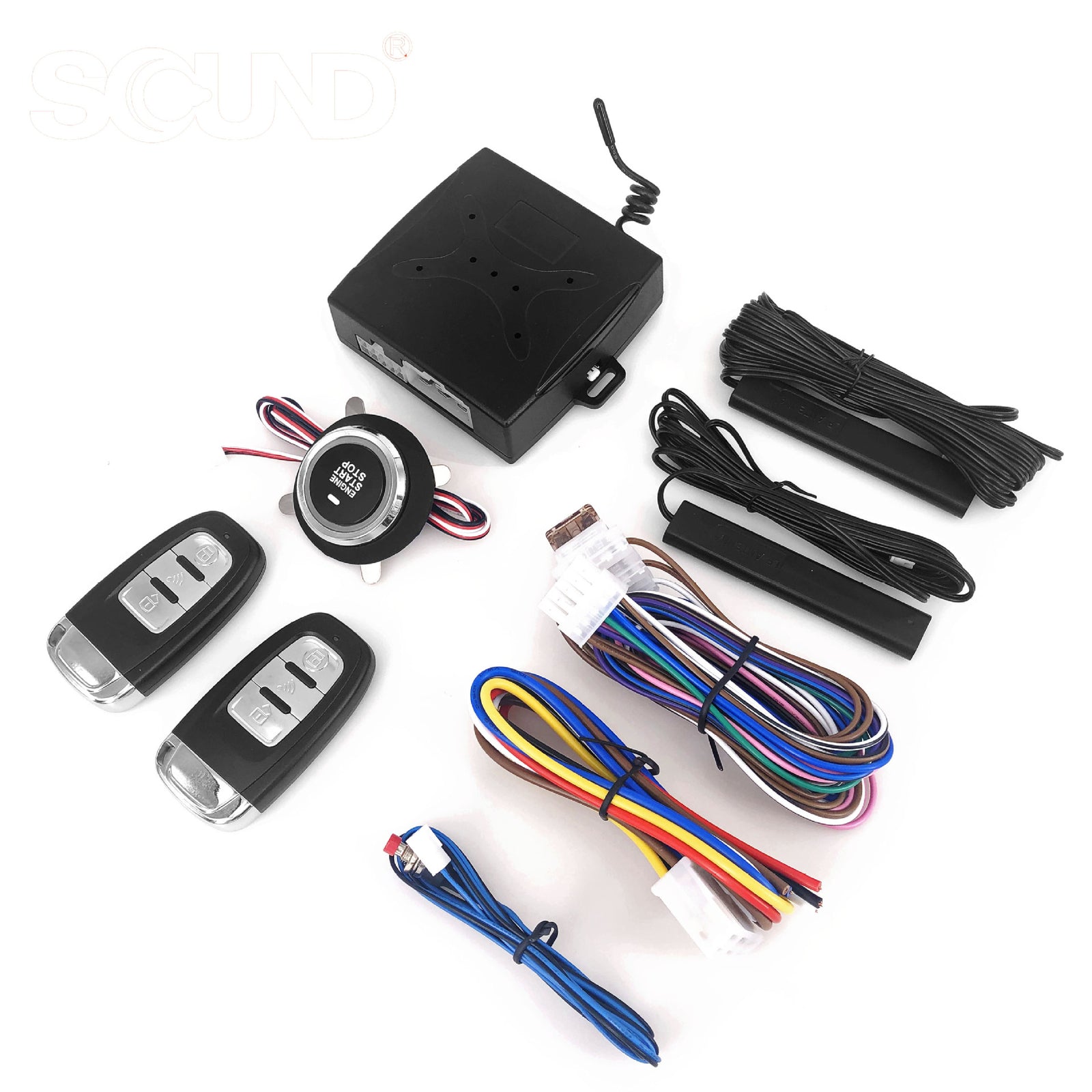 Car start button PKE keyless alarm remote start preheating and cooling - n