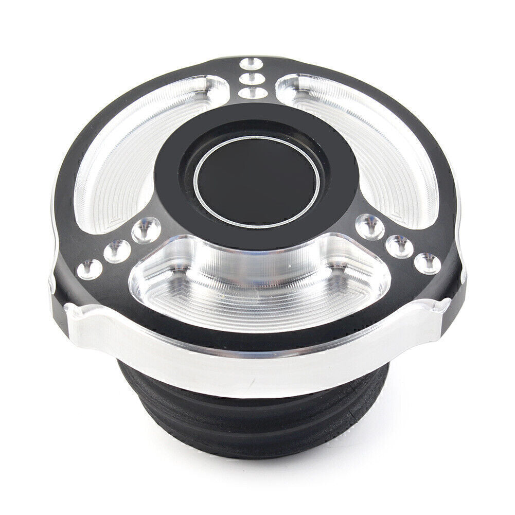 Black Fuel Gas Tank Cap Cover for Harley Touring Sportster Softail Dyna 1992-17