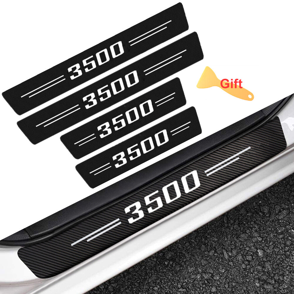 4-Piece for Dodge for Ram 3500 Cab Carbon Fiber White Door and Window Panel Protective Covers n