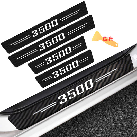 4-Piece for Dodge for Ram 3500 Cab Carbon Fiber White Door and Window Panel Protective Covers n