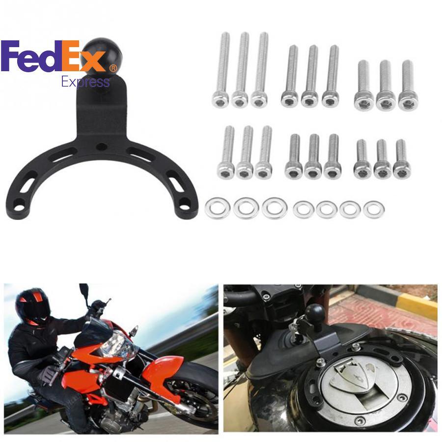 1PC Adjustable Black Motorcycle Tank Cap Phone Mount Bracket Holder Accessories Q