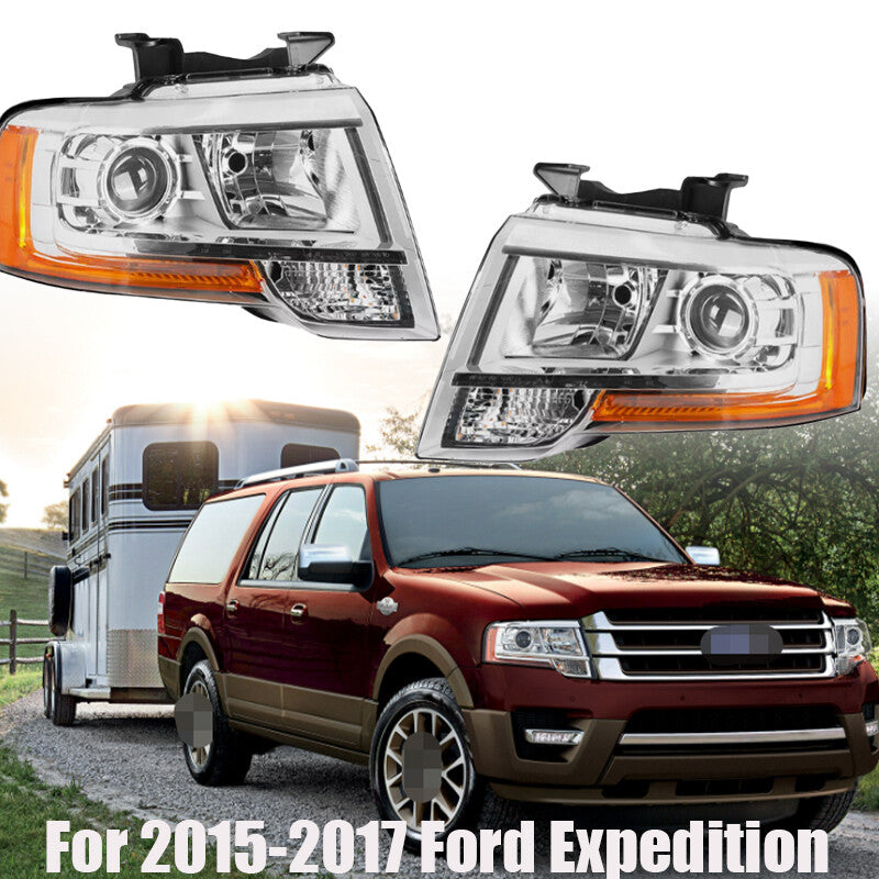 Chrome Projector Headlight For 2015-2017 Expedition Driver Passenger Side n