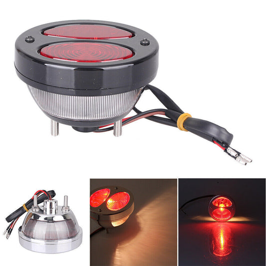 Chrome Black Model A Retro LED Brake Stop Taillight Duolamp Lamp for Harley