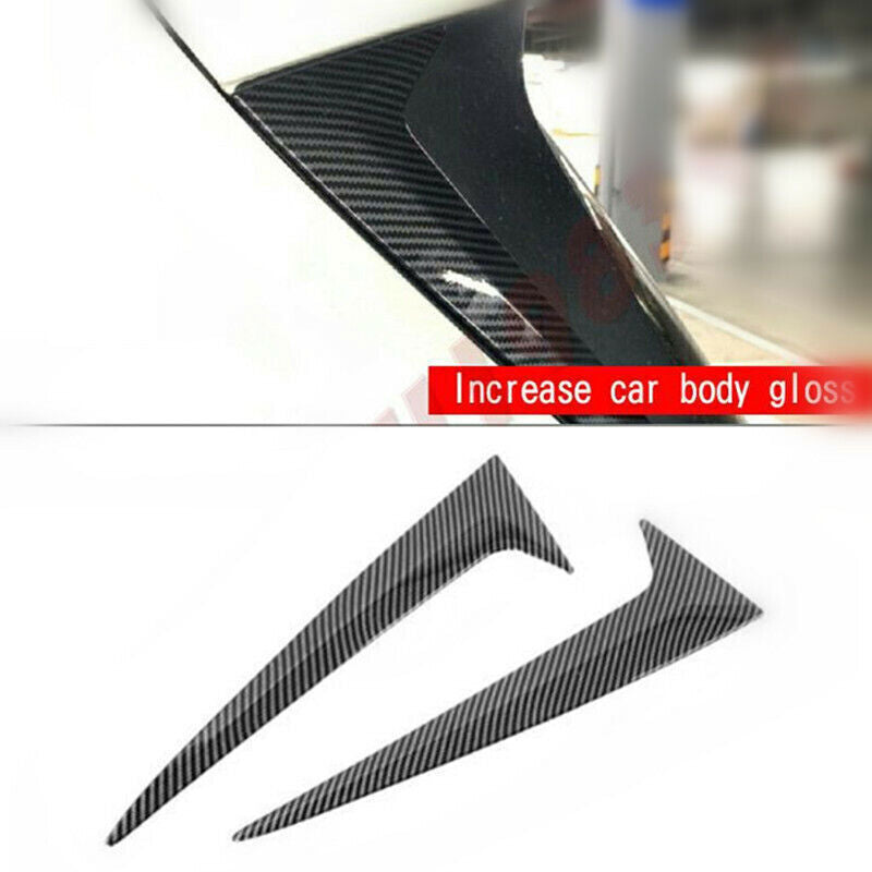 2X Carbon Fiber Rear Window Wing Side Strip Cover Trim for Toyota for Sienna 2021-24
