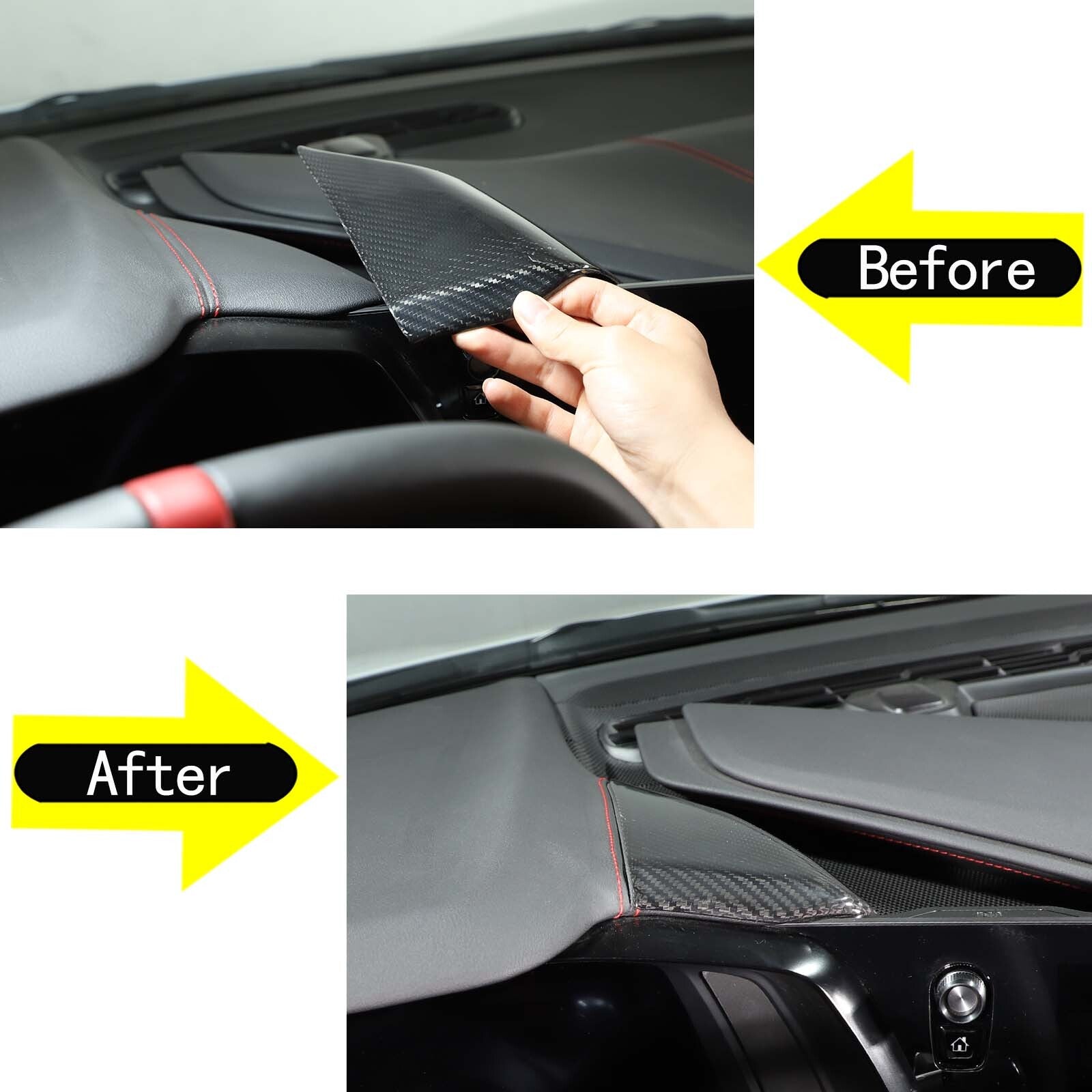 for 2020 - 2023 for Corvette C8 Coupe Carbon Fiber ABS Waterfall Upper Speaker Grille Cover- v