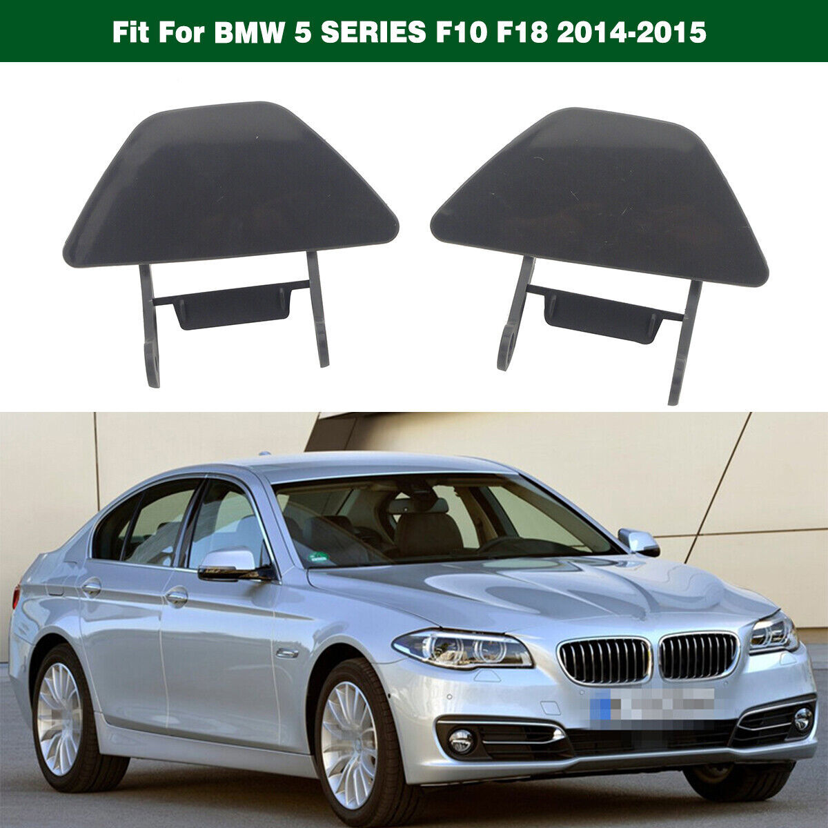 Headlight Washer Nozzle Jet Spray Cover Caps for BMW 5-Series F10 F18 2014-2015 Q