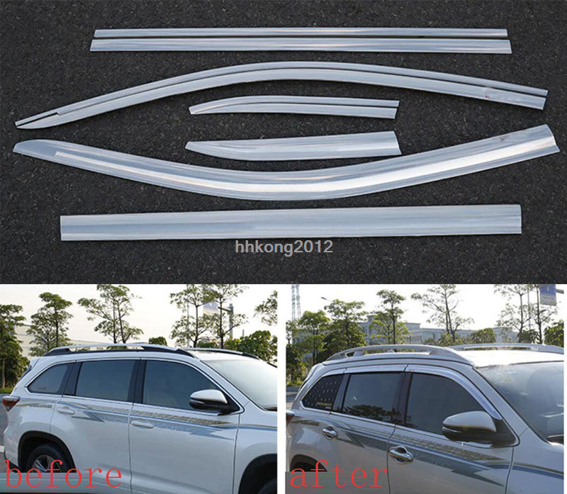 for Toyota highlander 2014-19 silver Window Visors Sun Rain Guard Vent Deflector