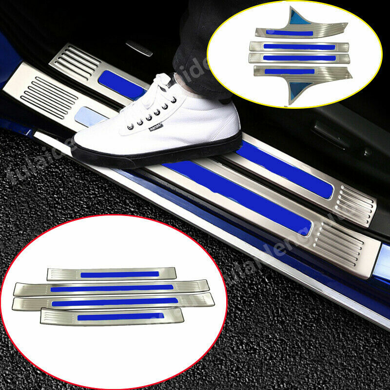 8P for Honda Accord 2018-2021 Silver Car Door Sill Plate Scuff Cover Guard trim