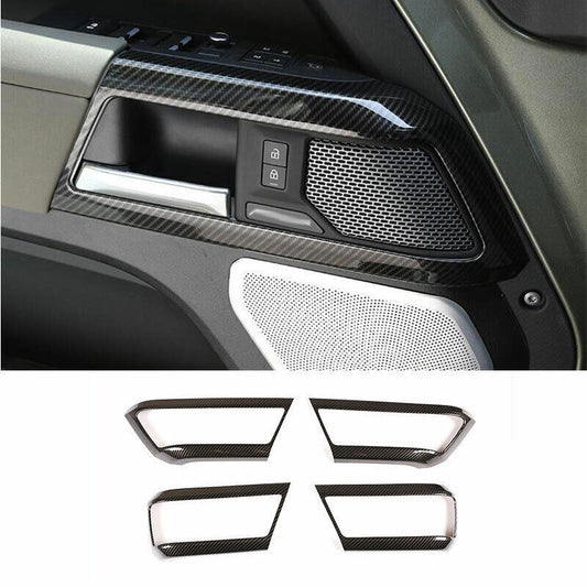 for Land Rover for Defender 110 2020-25 Carbon Fiber Inner Door Handle Frame Trim 4X