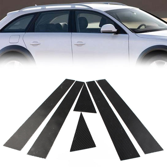 6 Pcs Car Exterior Door Window B Pillar Post Cover Trim for Audi A4 B8 2009-2016