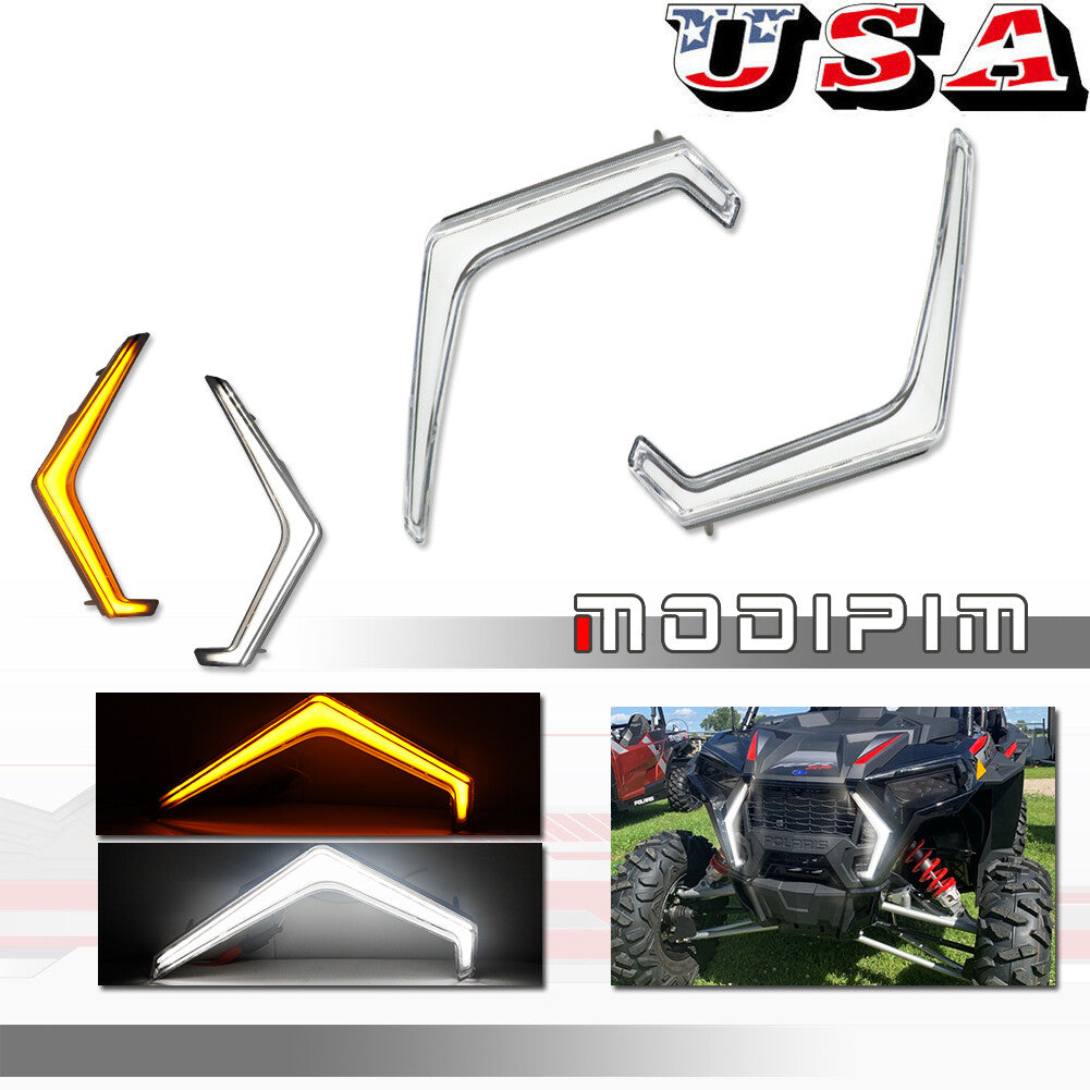 Transparent front-accent DRL signal lights for 2019-2022 for Polaris RZR XP 1000 XP 4 Q
