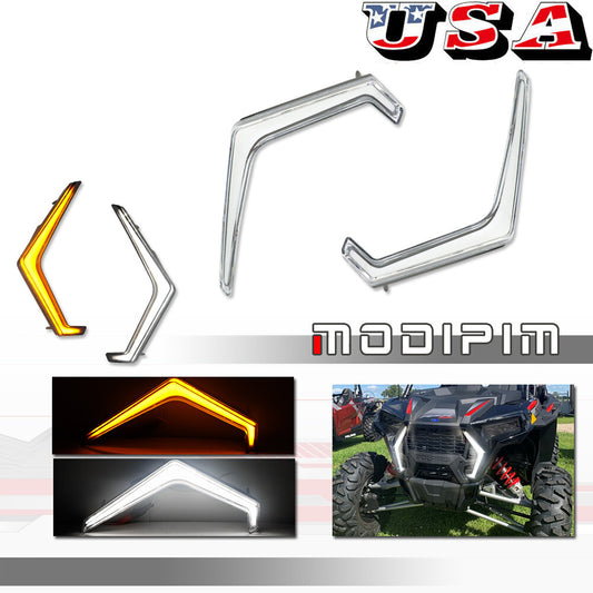 Transparent front-accent DRL signal lights for 2019-2022 for Polaris RZR XP 1000 XP 4 Q