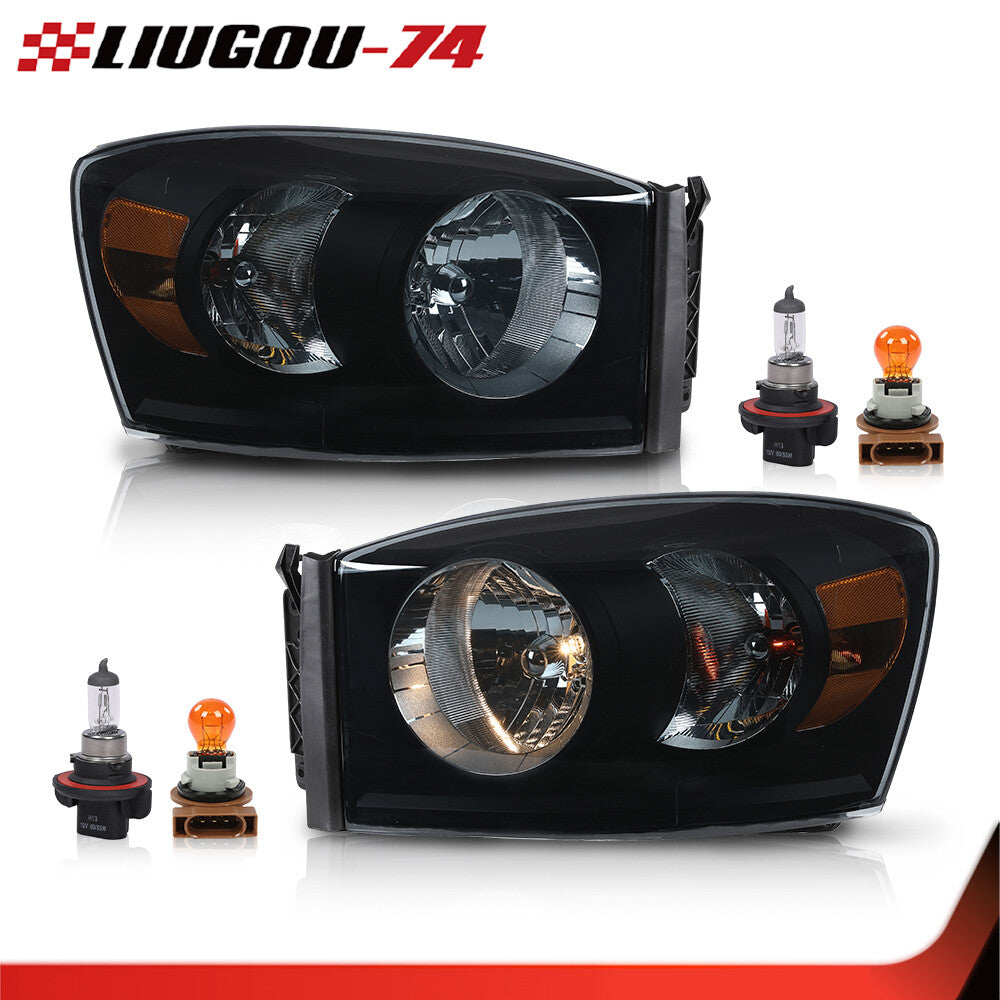 Brand new for 2006 - 2009 for Dodge for Ram 1500 2500 3500 headlight kit for CHRome frame one pair - v