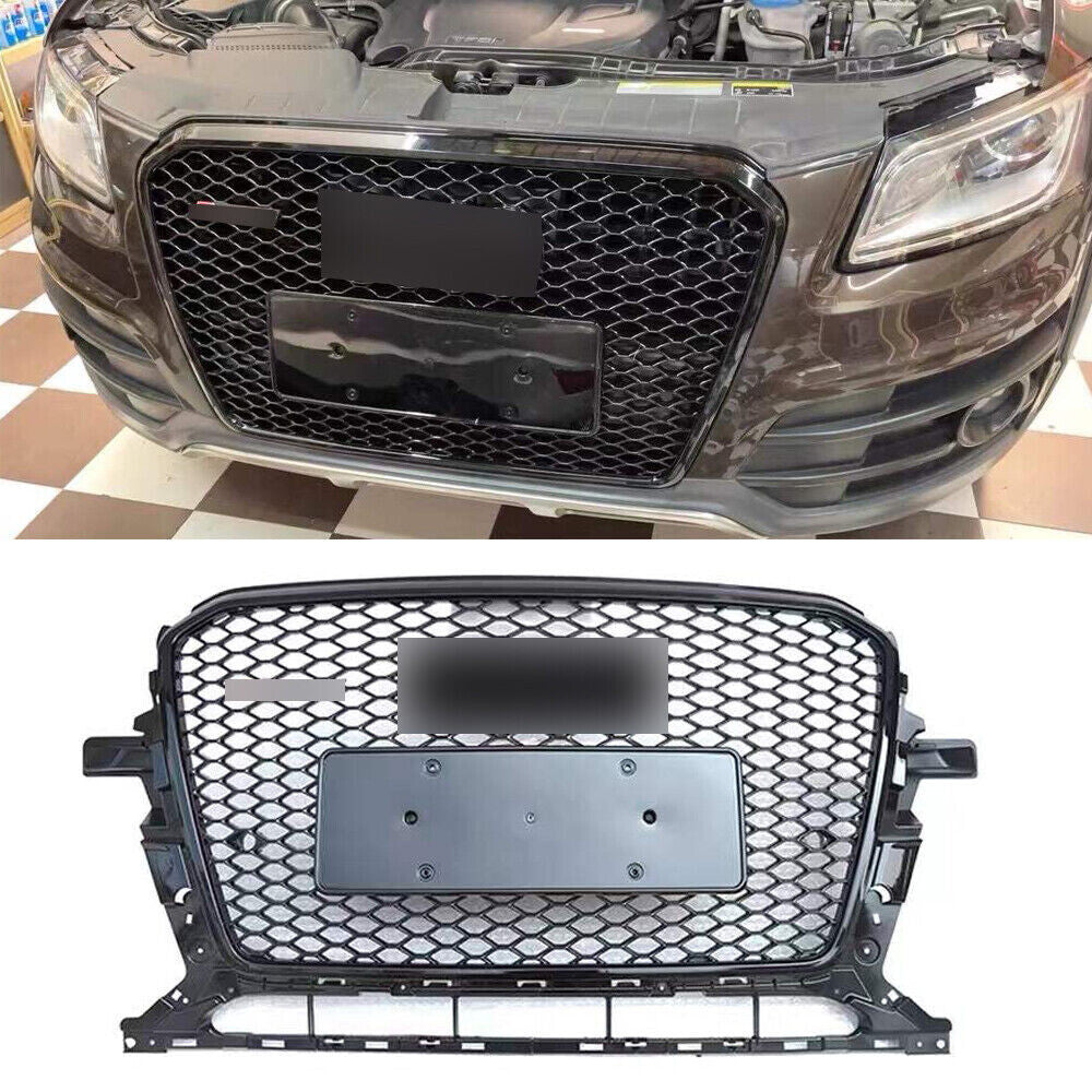 Black Front Grille Bumper Honeycomb Grill for Audi Q5/SQ5 2013-2016 RSQ5 Style