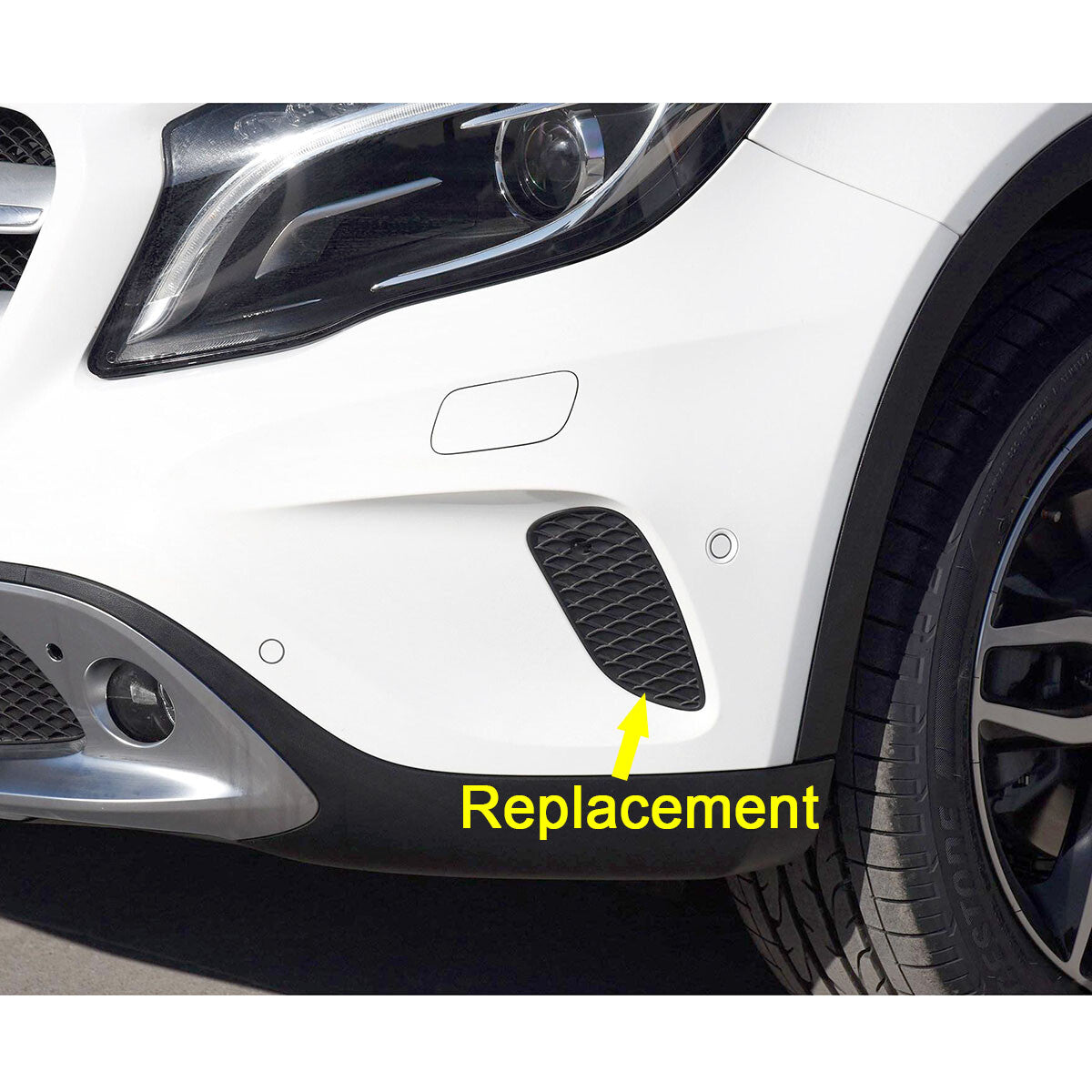 A pair of front bumper grille trim covers fit 15-17 for Mercedes X156 GLA250/220- n