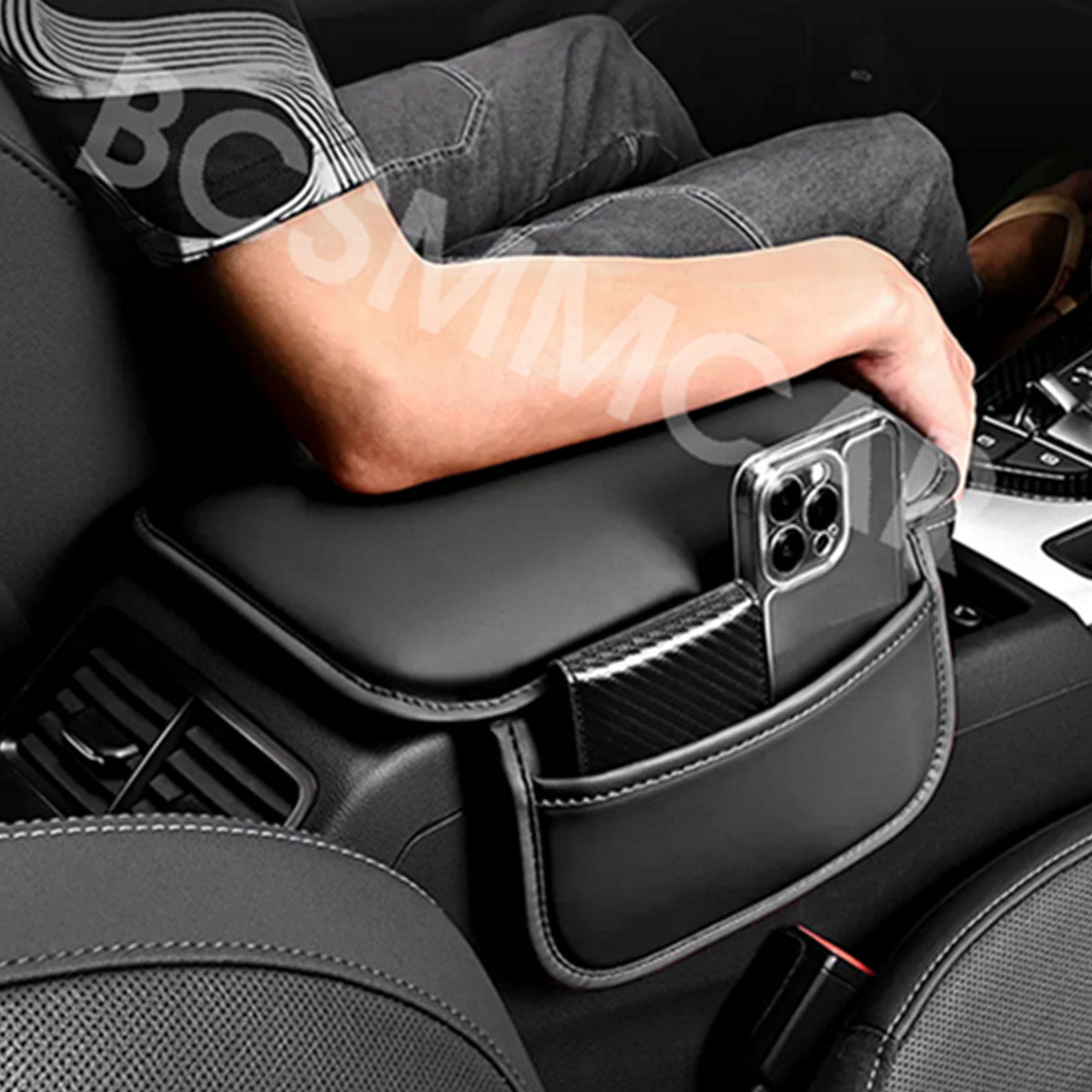 Car Center Armrest Cushion Protector Interior Pad Mat W/Storage Bag Accessories