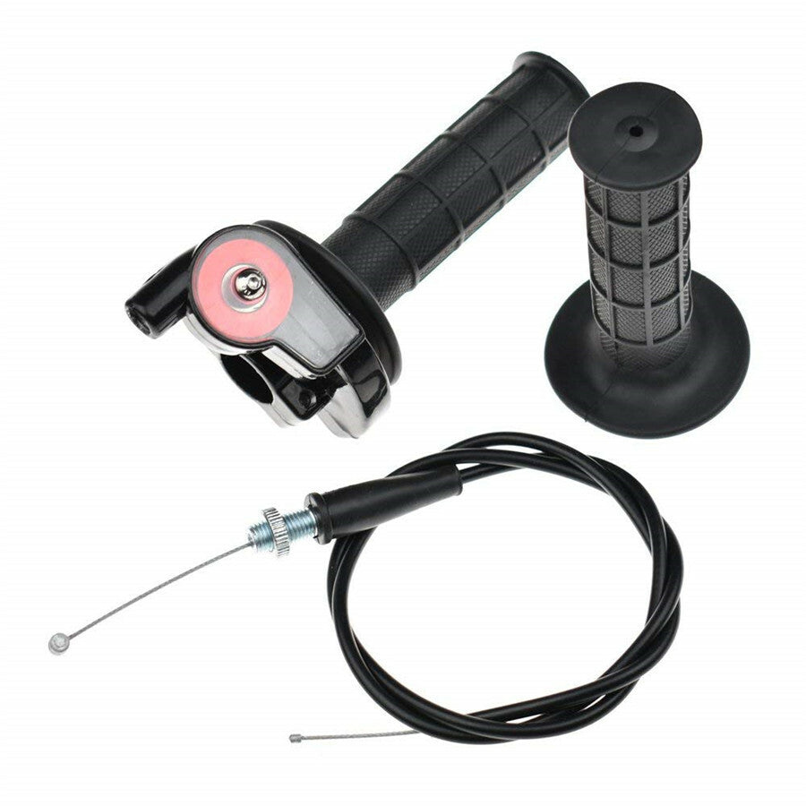 7/8 Universal Motorcycle Black Left  Right Handle Throttle Clamp Hand Grip Q