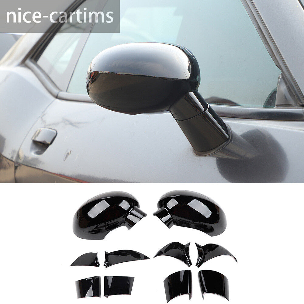 10Pcs Black ABS Exterior Side Rearview Mirror Cover for Dodge for Challenger 2009-23