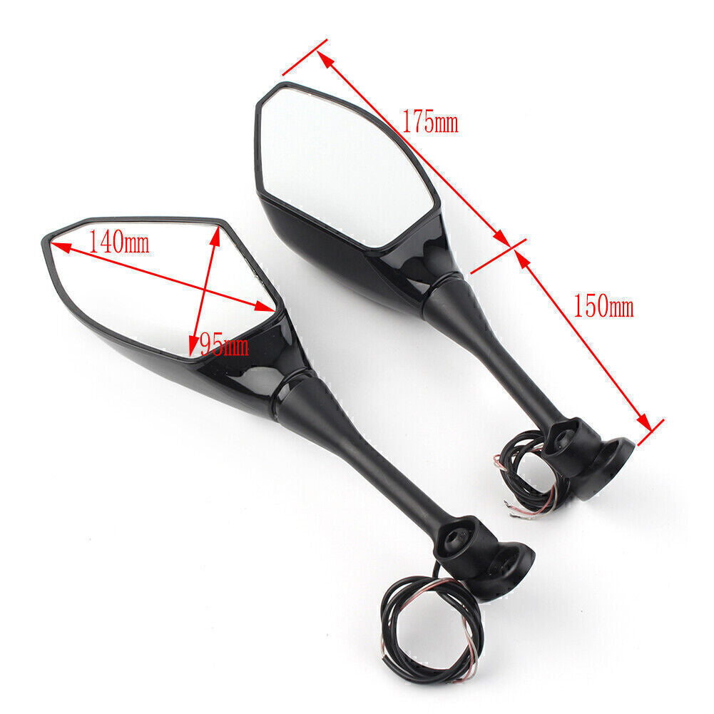 Motorcycle Turn Signal Light Rearview Side Mirrors for Honda CBR600RR CBR1000RR Q