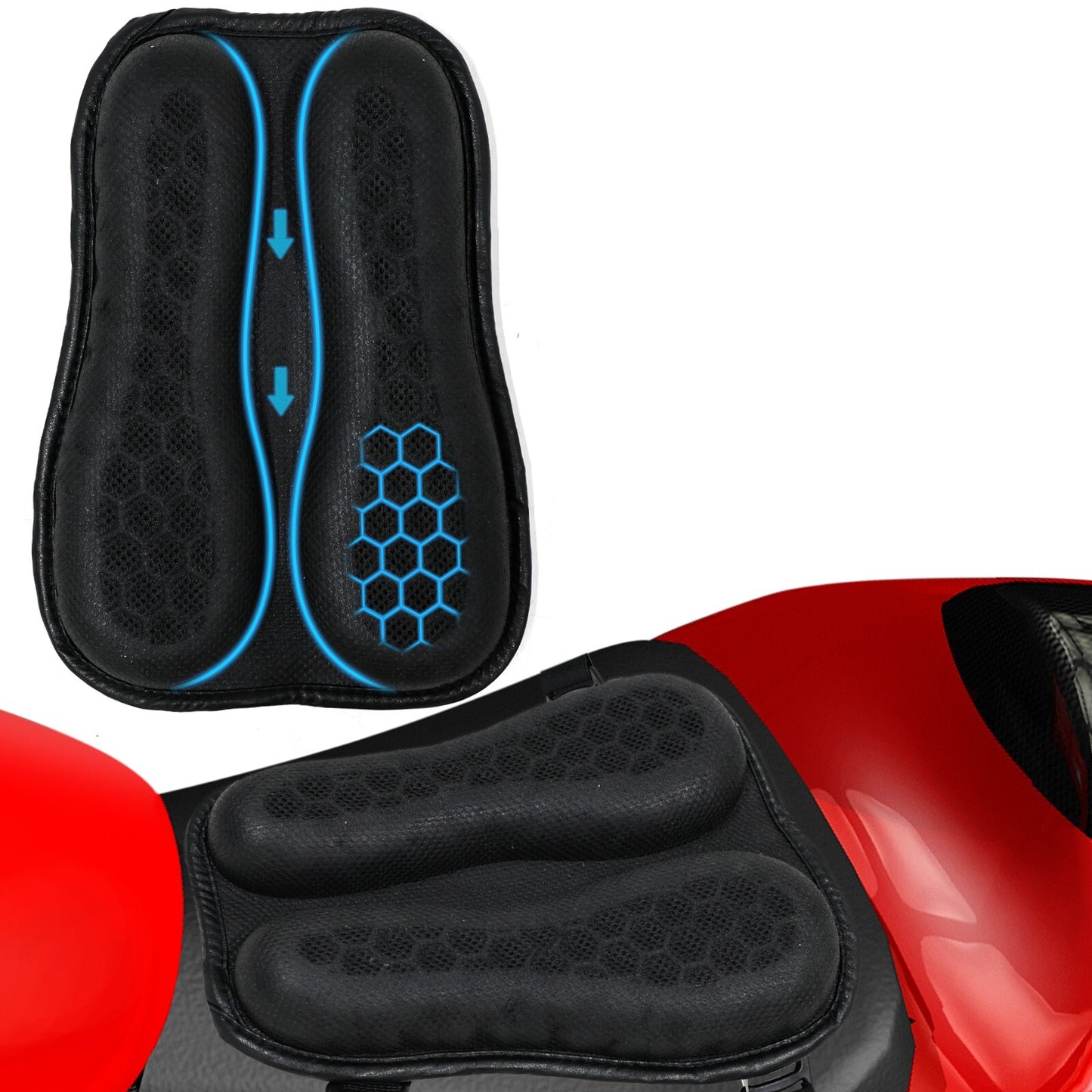 12.2inch Universal Motorcycle for Seat Cushion shock-proof Motorbike Gel for Seat Pad