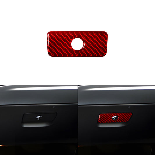 Red Carbon Fiber Glove Box Latch Handle Cover Trim for Dodge Durango 2014-2020