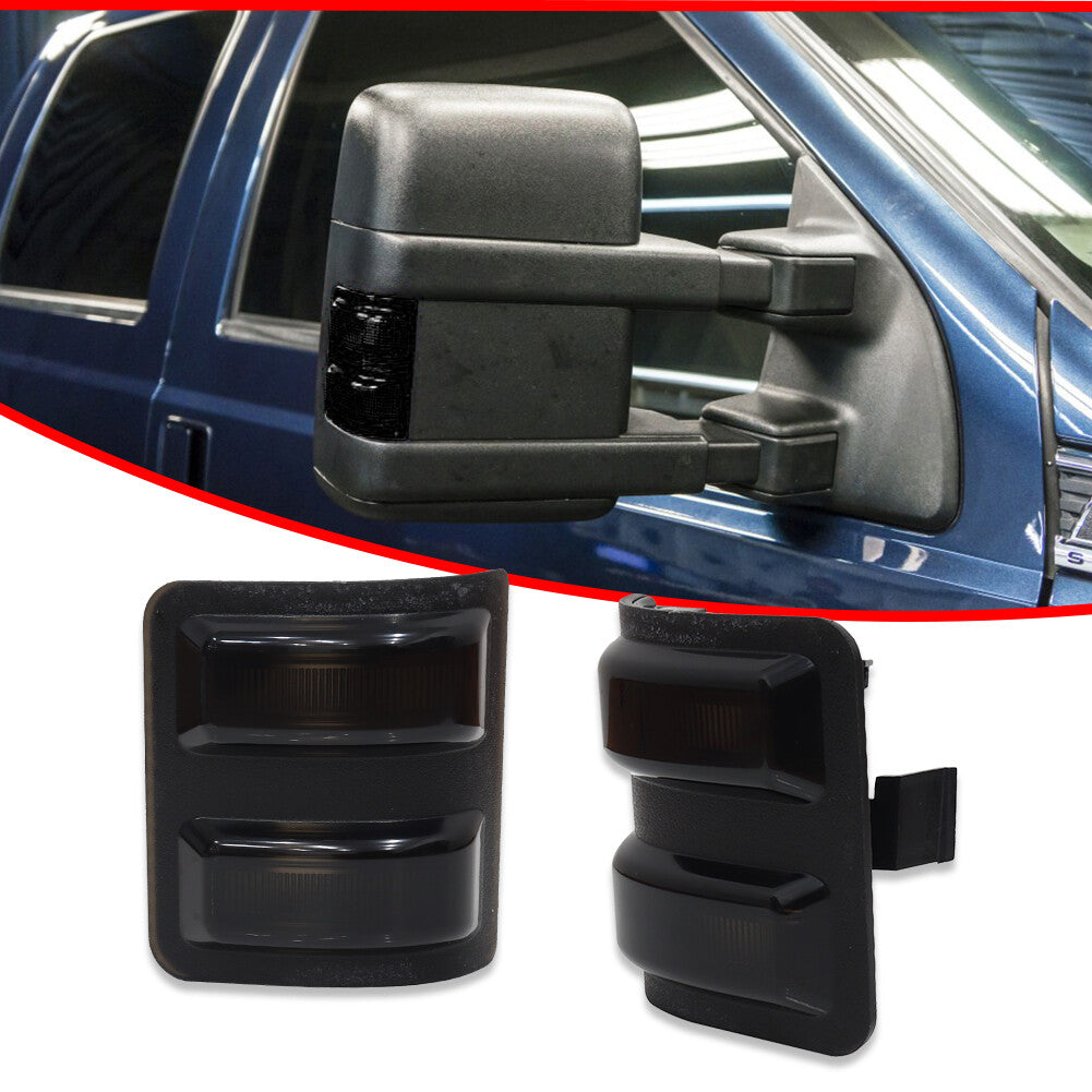 Fit 08-16 for Ford F250 F350 F450 Overdrive side marker mirrors and turn signals smoked