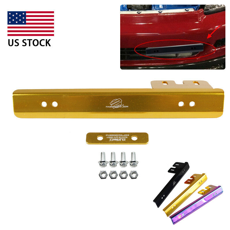JDM Universal Aluminum Front Bumper License Plate Mount Relocate Bracket Q