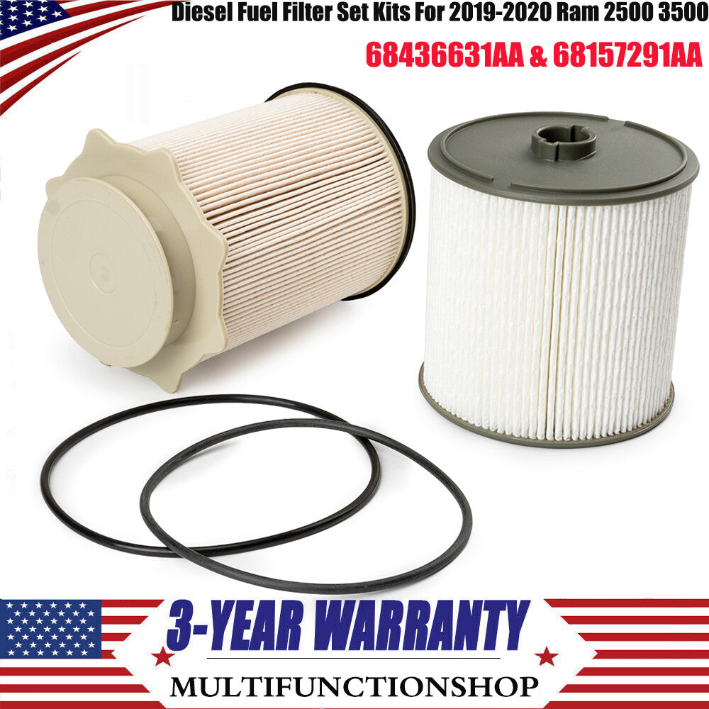 Diesel Fuel Filter Set 68436631AA & 68157291AA Kits for Ram 2500 3500 2019-2020 Q