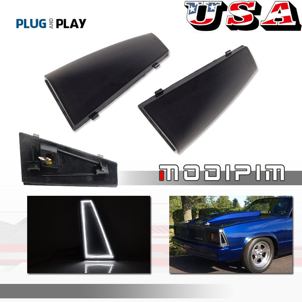 For 80-81 for El Camino and Malibu Smoke White Front Side Marker Lights - v
