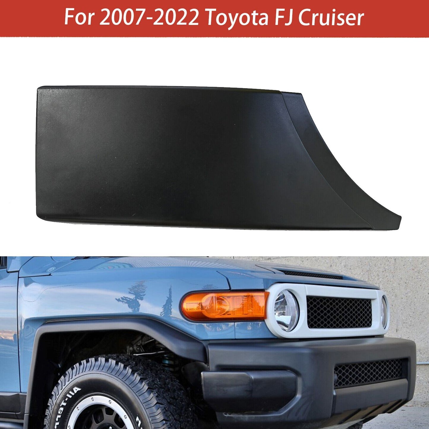Right Side Fit 07-14 for Toyota FJ Cruiser Front Bumper Filler Trim AT