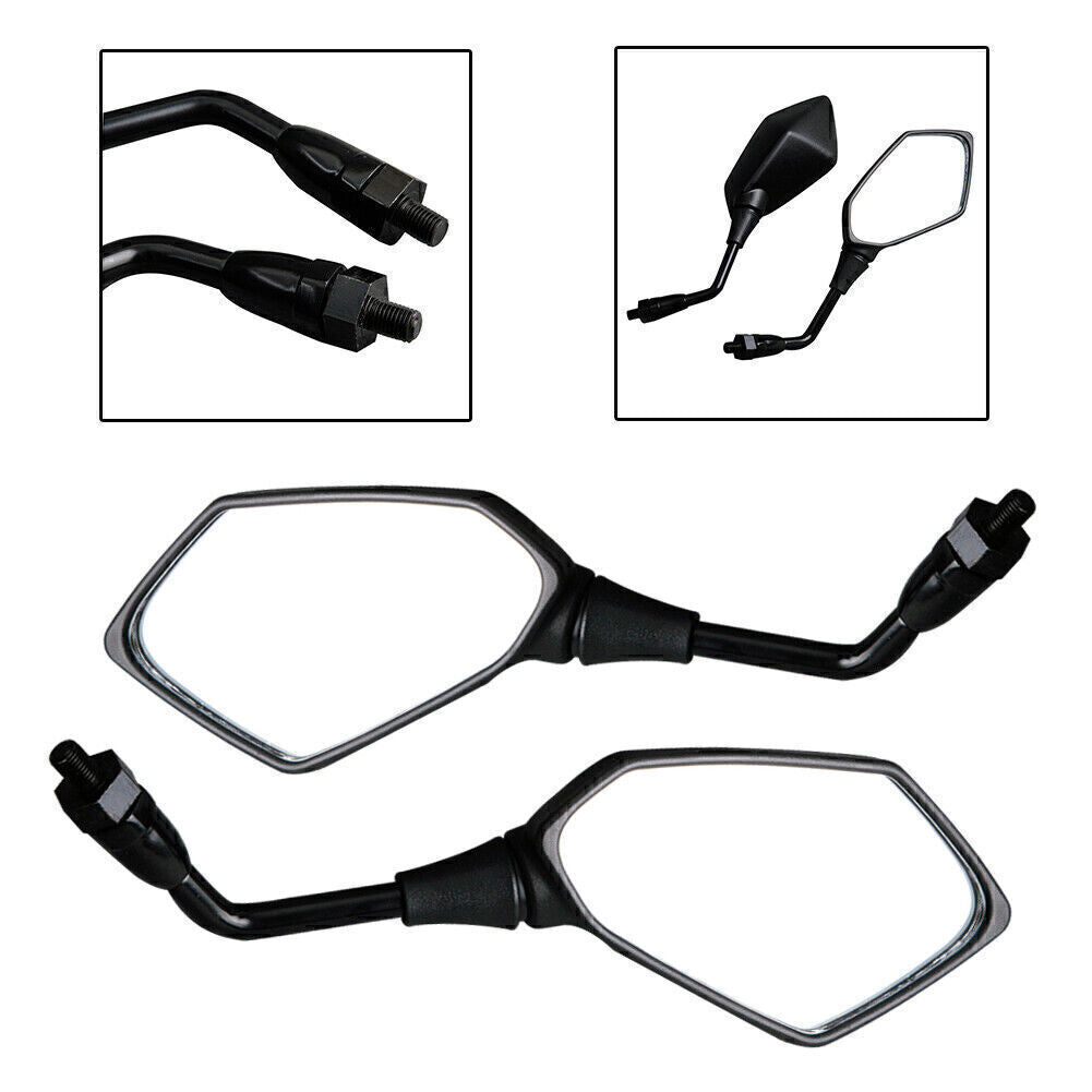 for Kawasaki Z750 Z1000 ER-6N Matte Black Left & Right Rear View Wing Mirrors Q