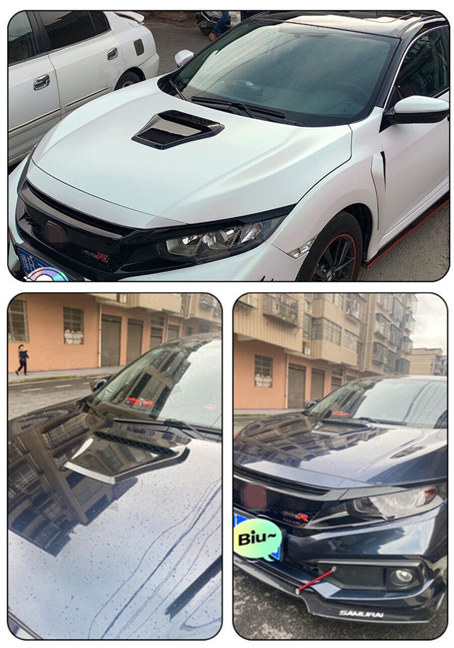 Car Front Air Flow Vent Cover Scoop Vent Bonnet Decoration Cover Gloss Black ABS Q