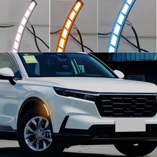 for Honda CR-V CRV 2023-2024 3-Color Smoked Wheel Eyebrow Arches Fender Led 2P B n