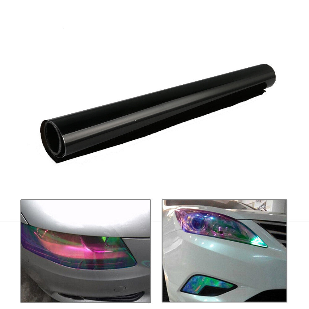 Color Changing Headlight Film Tint Vinyl Wrap Dark Black For Car Lamp