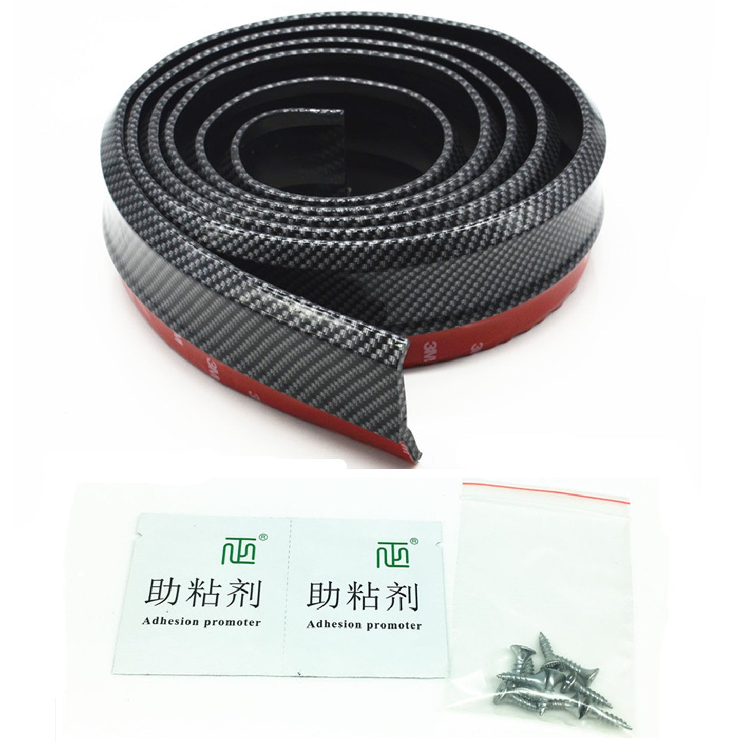 Car Front Bumper Lip Spoiler Protector Rubber Splitter Guard Skirt Carbon Fiber